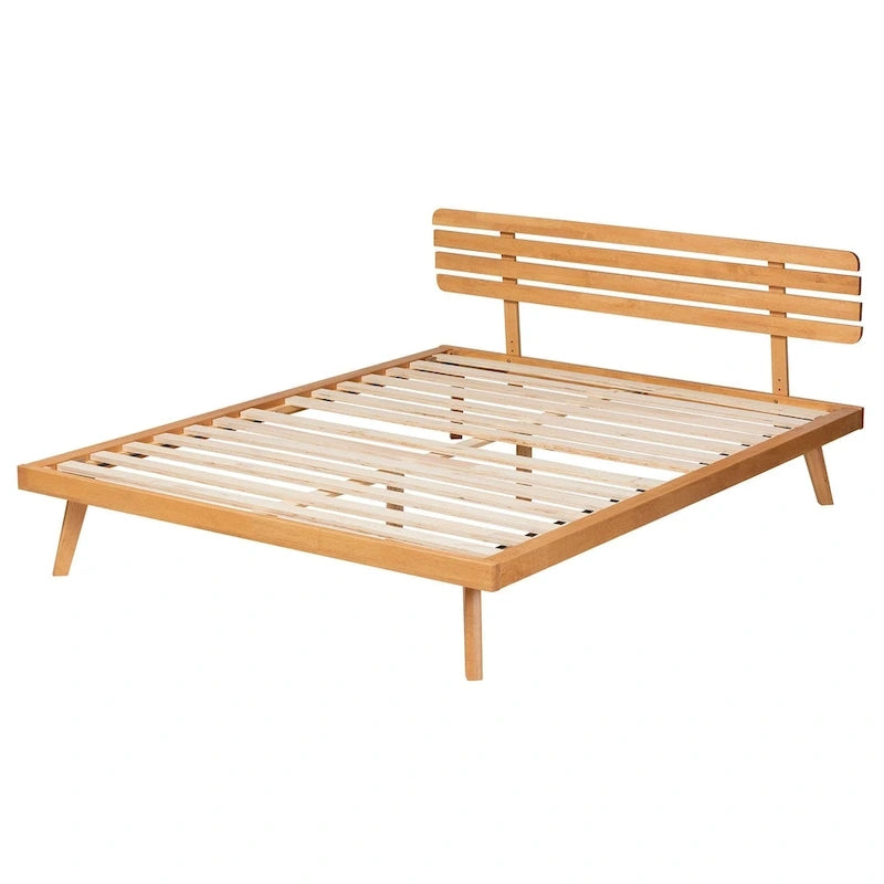 Rustic Brown Solid Wood Platform Bed