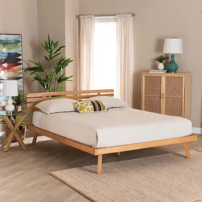 Rustic Brown Solid Wood Platform Bed