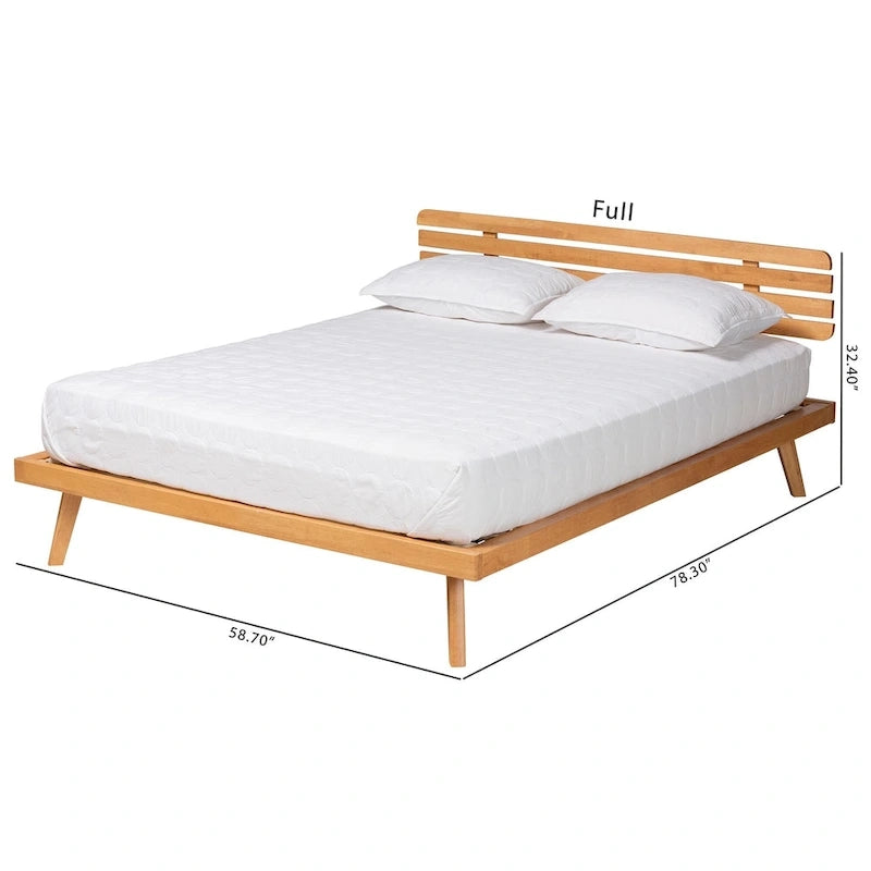 Rustic Brown Solid Wood Platform Bed