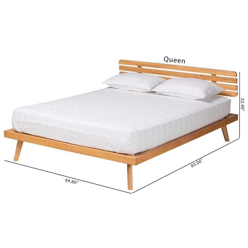 Rustic Brown Solid Wood Platform Bed