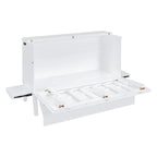 Queen Size Murphy Bed Chest with Desk, USB Port,Removable Shelves on Each Side