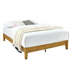 MUSEHOMEINC Mid-Century Wood Platform Bed Frame,No Box Spring Needed,Strong Wood Slat Support
