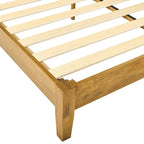 MUSEHOMEINC Mid-Century Wood Platform Bed Frame,No Box Spring Needed,Strong Wood Slat Support