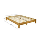 MUSEHOMEINC Mid-Century Wood Platform Bed Frame,No Box Spring Needed,Strong Wood Slat Support