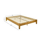 MUSEHOMEINC Mid-Century Wood Platform Bed Frame,No Box Spring Needed,Strong Wood Slat Support