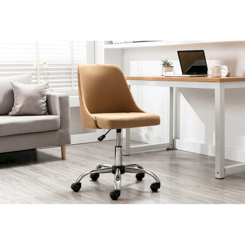 Porthos Home Roache Fabric Upholstered Office Chair with Chrome Base