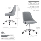 Porthos Home Roache Fabric Upholstered Office Chair with Chrome Base
