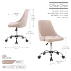 Porthos Home Roache Fabric Upholstered Office Chair with Chrome Base