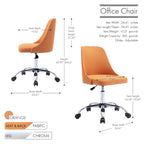 Porthos Home Roache Fabric Upholstered Office Chair with Chrome Base