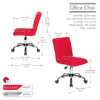 Porthos Home Alice Tufted Fabric Office Chairwith Metal Base
