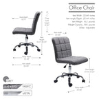 Porthos Home Alice Tufted Fabric Office Chairwith Metal Base