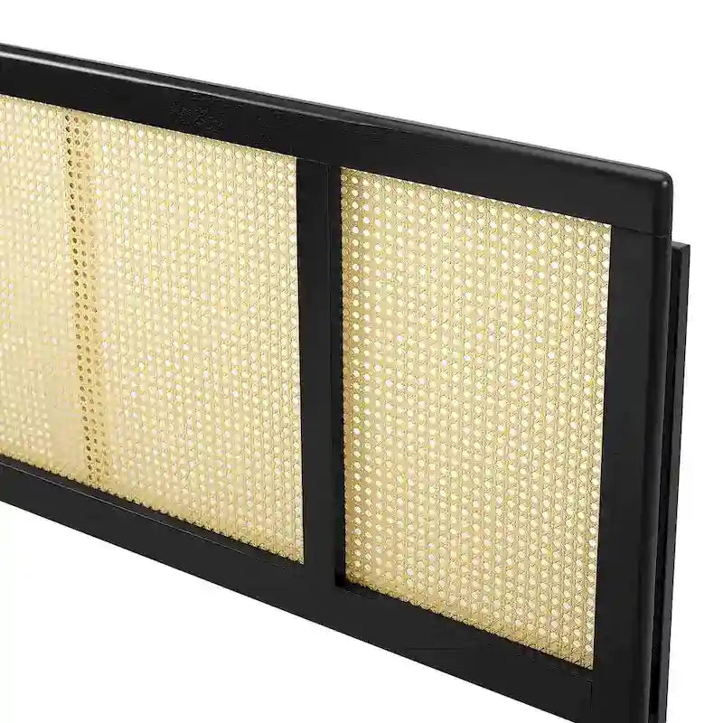 Benson Modern Queen Size Black Wooden Headboard