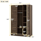 3-Door Shutter Wardrobe with shelves For Bedroom