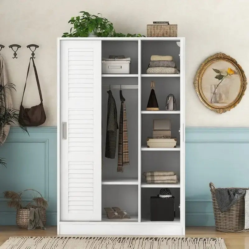 3-Door Shutter Wardrobe with shelves For Bedroom