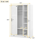 3-Door Shutter Wardrobe with shelves For Bedroom
