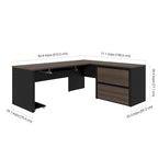 Bestar Connexion L-desk with Oversized Pedestal