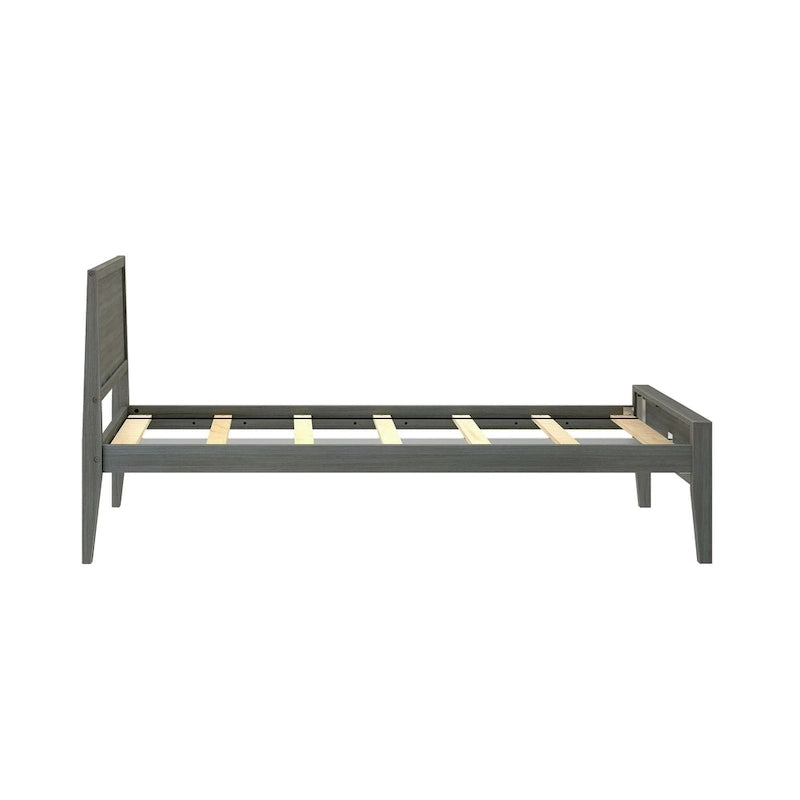Plank and Beam Twin-Size Bed with Panel Headboard