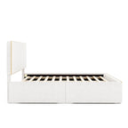 Full Size Upholstered Platform Bed with 4 Drawers