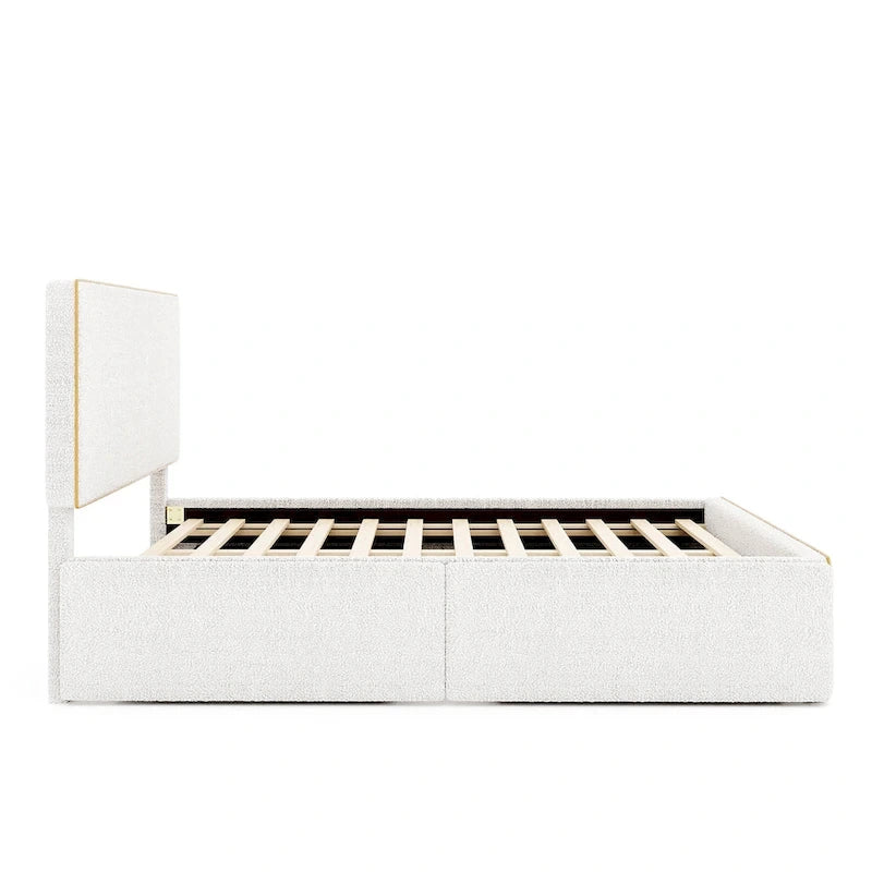Full Size Upholstered Platform Bed with 4 Drawers