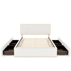 Full Size Upholstered Platform Bed with 4 Drawers