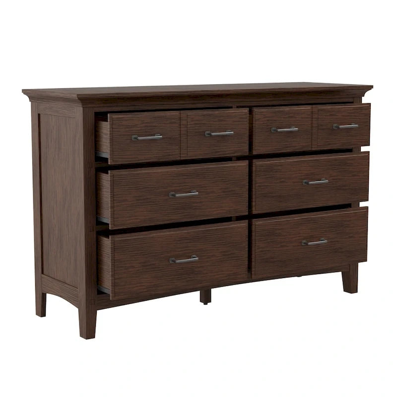 OSP Home Furnishings Modern Mission Queen Bedroom Set with 2 Nightstands and 1 Dresser