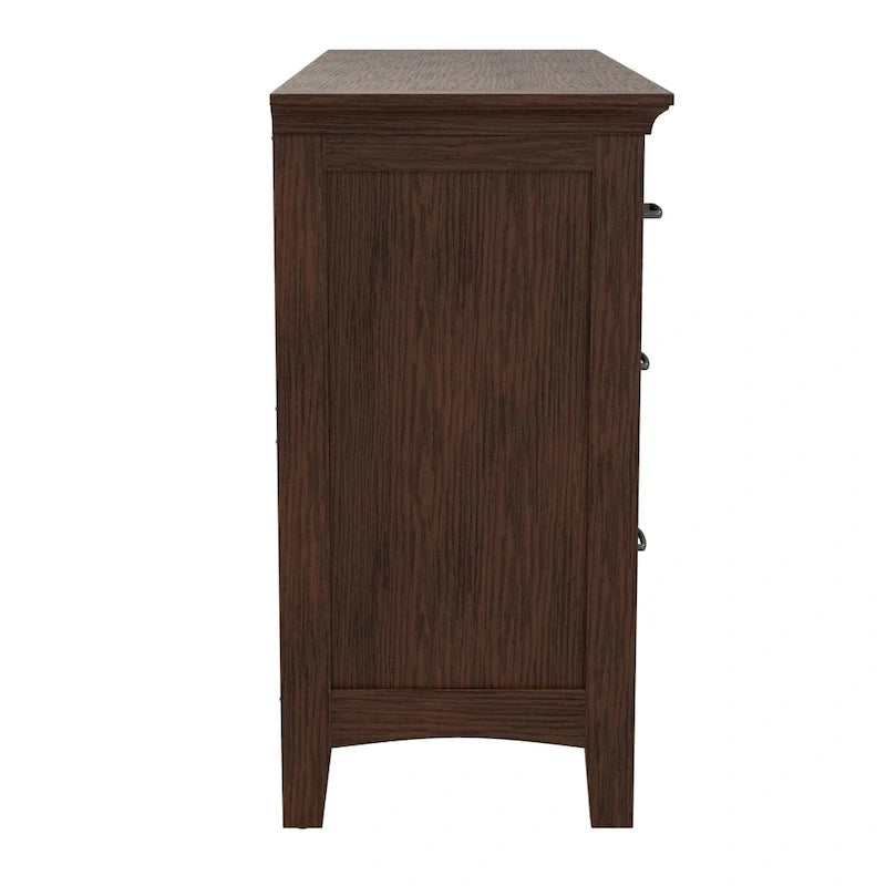 OSP Home Furnishings Modern Mission Queen Bedroom Set with 2 Nightstands and 1 Dresser