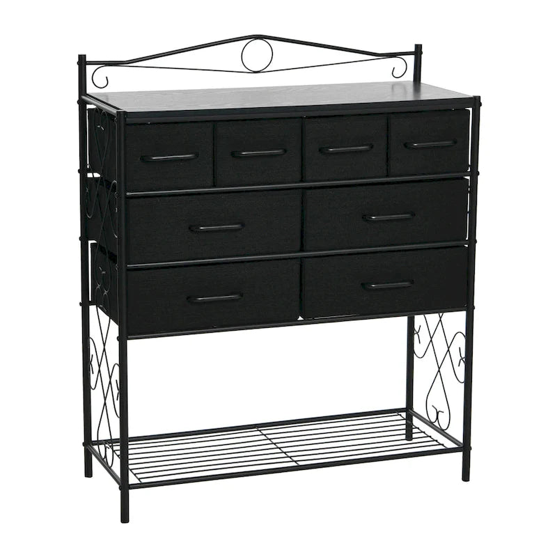 Household Essentials Victoria Dresser Table Storage Organizer with 8 Drawers and Shoe Shelf