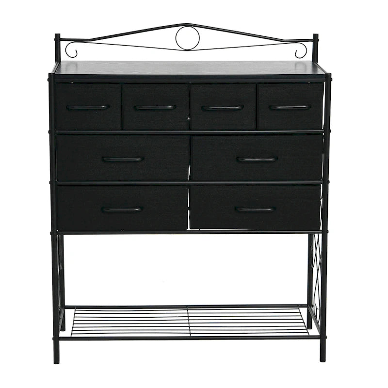 Household Essentials Victoria Dresser Table Storage Organizer with 8 Drawers and Shoe Shelf