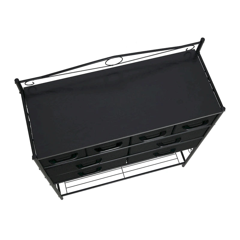 Household Essentials Victoria Dresser Table Storage Organizer with 8 Drawers and Shoe Shelf