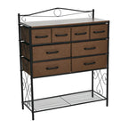 Household Essentials Victoria Dresser Table Storage Organizer with 8 Drawers and Shoe Shelf