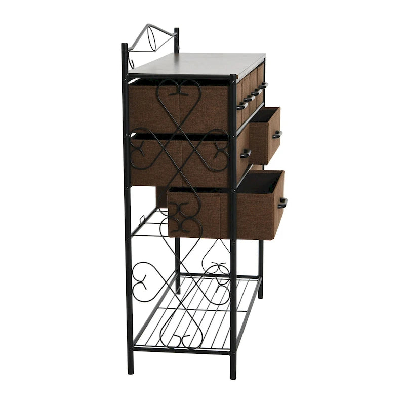 Household Essentials Victoria Dresser Table Storage Organizer with 8 Drawers and Shoe Shelf