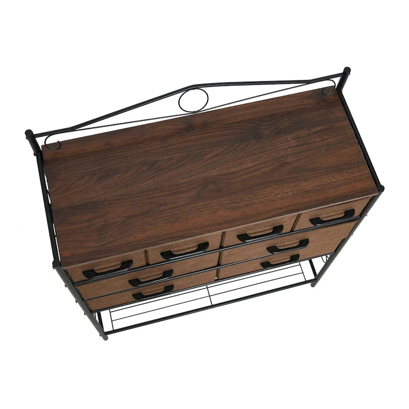 Household Essentials Victoria Dresser Table Storage Organizer with 8 Drawers and Shoe Shelf