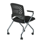 Deluxe Folding Chair with Ventilated Plastic Wrap Around Back 2-Pack