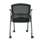 Deluxe Folding Chair with Ventilated Plastic Wrap Around Back 2-Pack