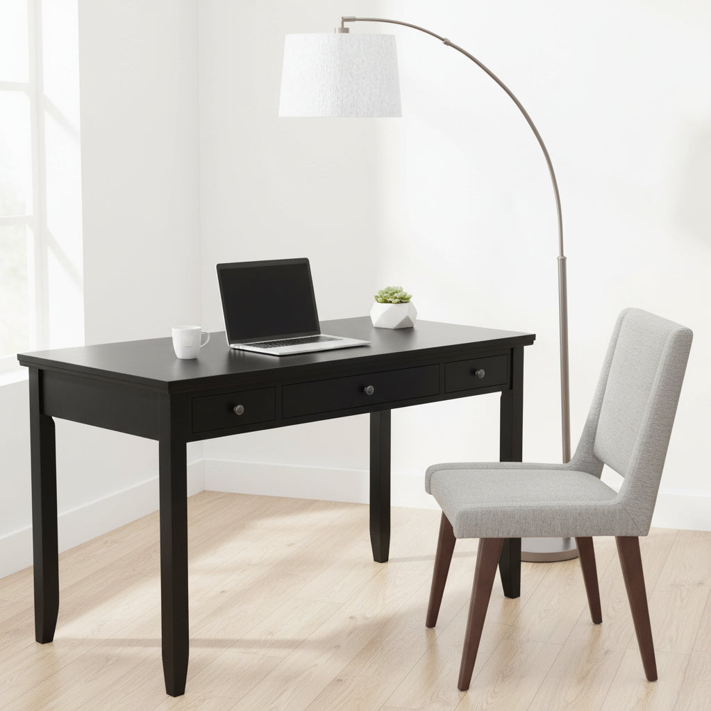 WYNDENHALL Halifax SOLID WOOD Transitional 54 inch Wide Desk in Hickory Brown