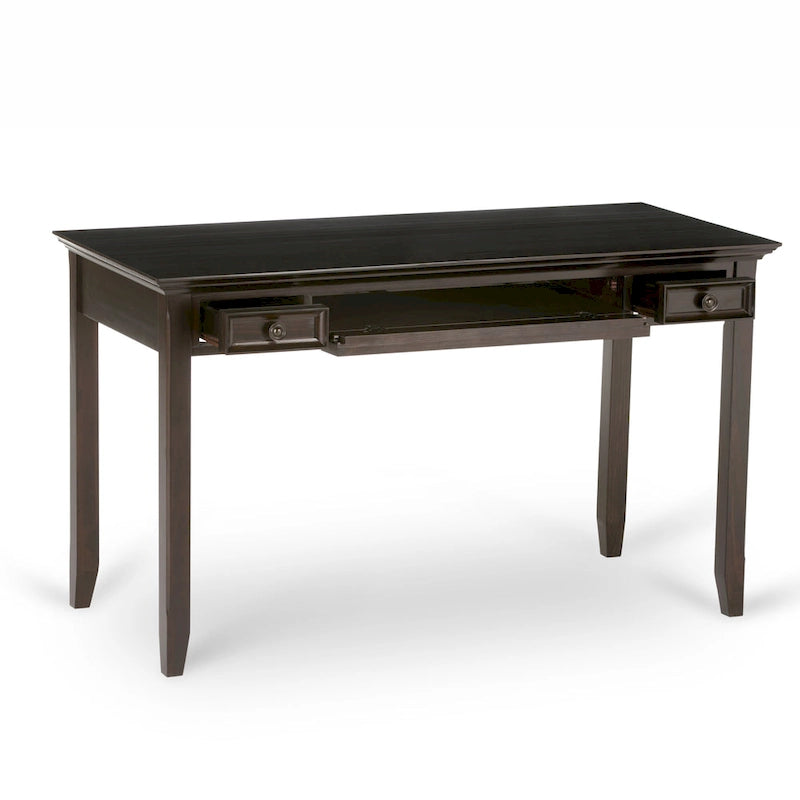 54-Inch Solid Wood Desk — Transitional Style (Hickory Brown)