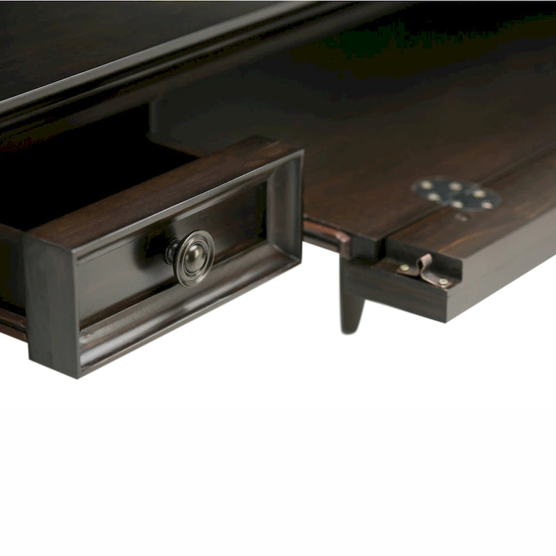 54-Inch Solid Wood Desk — Transitional Style (Hickory Brown)