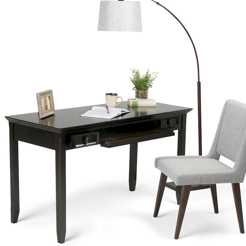 54-Inch Solid Wood Desk — Transitional Style (Hickory Brown)