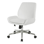 Office Chair with Faux Leather and Chrome Finish Base