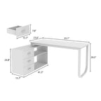Timechee 55-inch L Shaped Office Computer Desk w/ Drawers, Wood