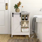 Farmhouse Floor Bathroom Storage Cabinet with Sliding Barn Door