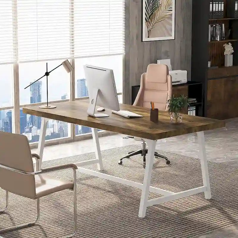 6FT Rectangle Conference Table, 70.9L Meeting Table for 6 People