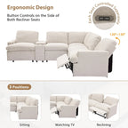 104 Power Recliner Corner Sofa Home Theater Reclining Sofa Sectional Couches with Storage Box, Cup Holders, USB Ports and Powe