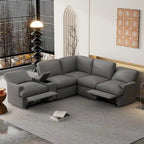 104 Power Recliner Corner Sofa Home Theater Reclining Sofa Sectional Couches with Storage Box, Cup Holders, USB Ports and Powe