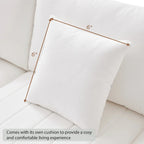[VIDEO provided][New]89*79Modern Sectional Sofa with Vertical Stripes,2 Pillows,5-Seat Couch with Convertible Ottoman,Various C