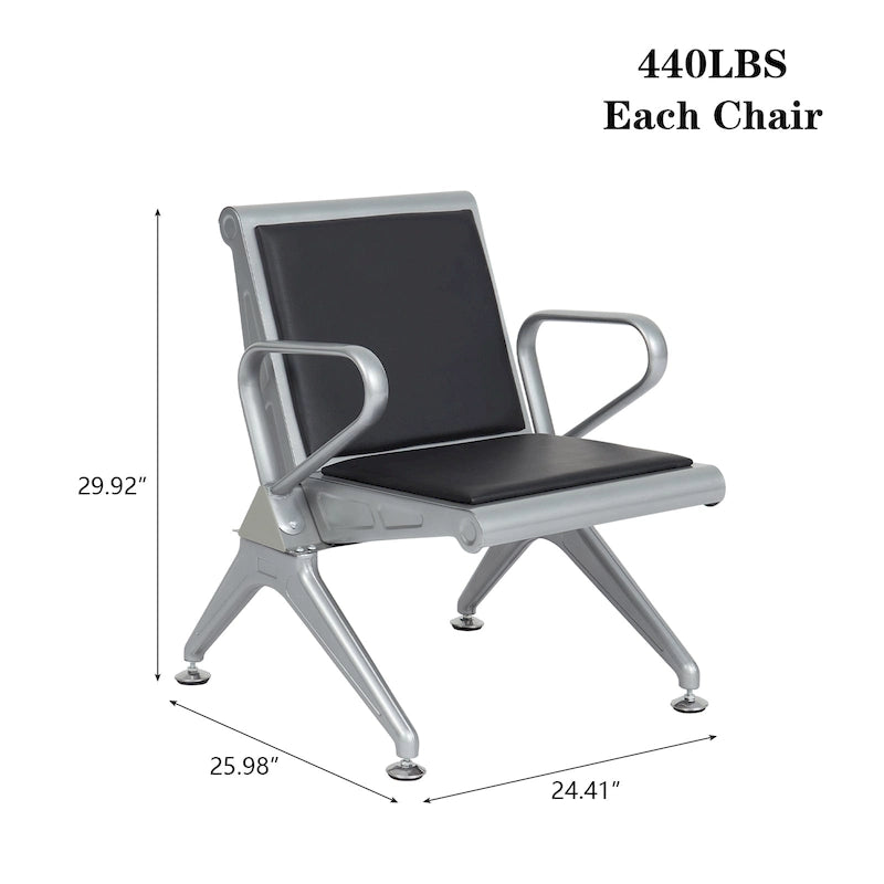 PU Leather Office Waiting Room Chairs - Reception Guest Bench