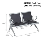PU Leather Office Waiting Room Chairs - Reception Guest Bench