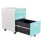 3-drawer Steel Filing Cabinets with Lock Mobile Under Desk Fully Assembled Cabinet