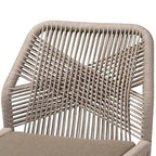 Modern Transitional-Style Rope-Woven Mahogany Dining Chair — Gray