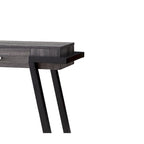Wooden Console Table with Angled Leg Support and Drawer,Black and Gray